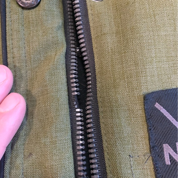 Women’s S Green and Black Nomis Zip Up Jacket w/ Zipper Flaws - Picture 5 of 9